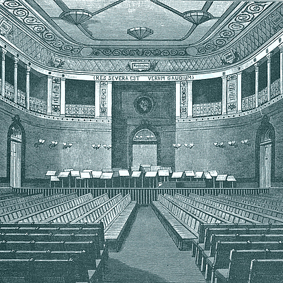 Erster Konzertsaal vom alten Gewandhaus 1881